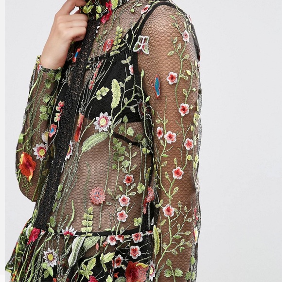 ASOS premium embroidered mesh blouse - Picture 5 of 16